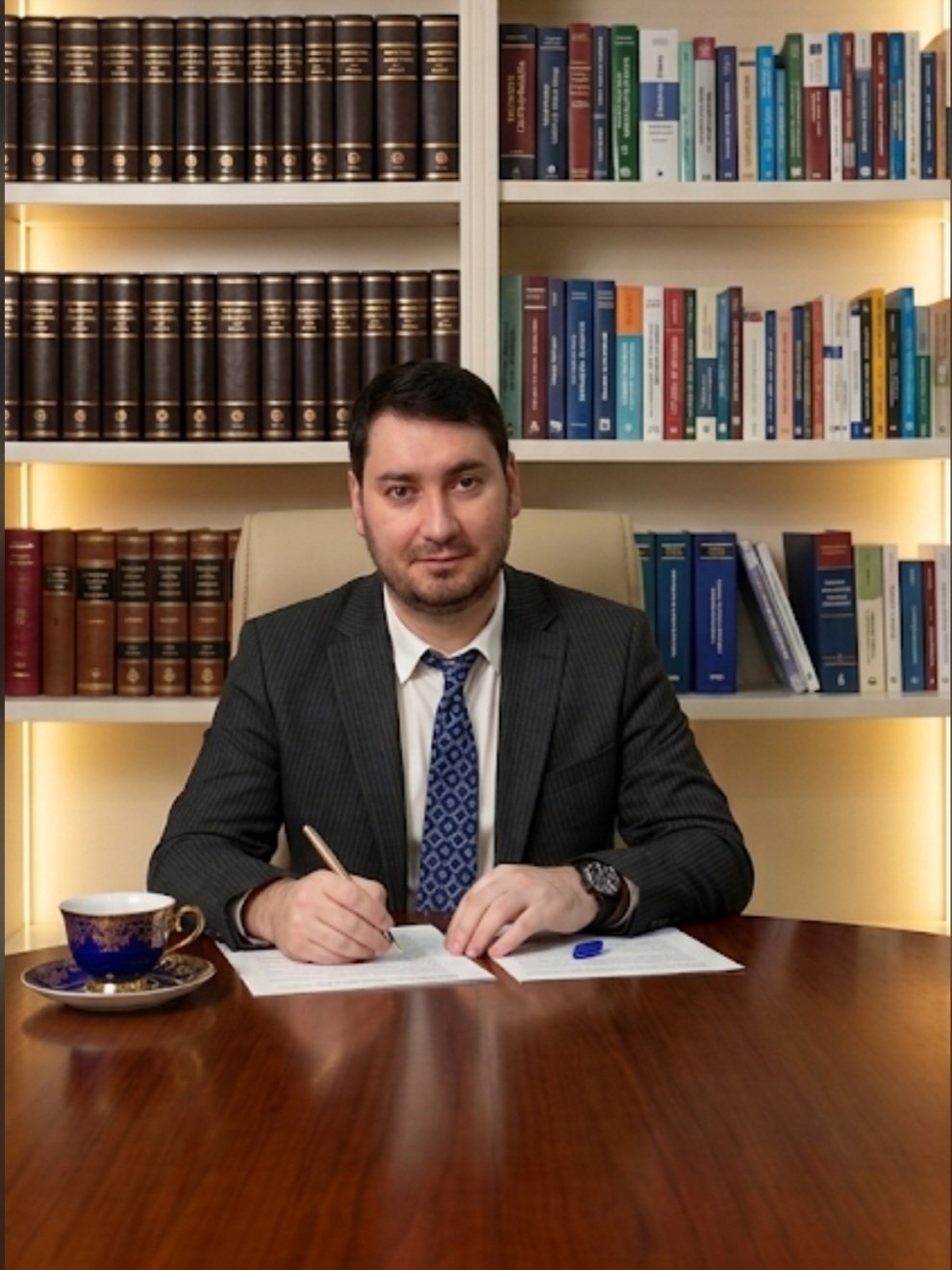 Elşad Səfixanov iş masasında
